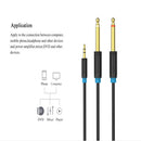 Stereo 3.5mm to Dual 6.5mm Male Audio Cable Y Splitter AUX Cord Cable 0.5m