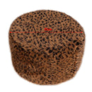 Velvet Round Stool Cover Protector for 35cm Dia. Stool Seats Leopard Print