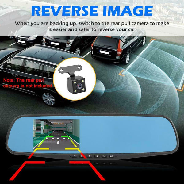 3.5in 1080p Car In-Dash DVR Cam Digital Video Recorder Rear View Mirror Camera