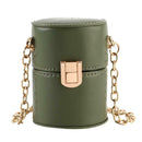 Mini Shoulder Handbags Leather Women Chain Crossbody Bucket Bags (Green) A
