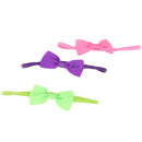 12pcs Cute Kids Headband Bowknot Headbands Solid Color Hair Bows Hair Band A