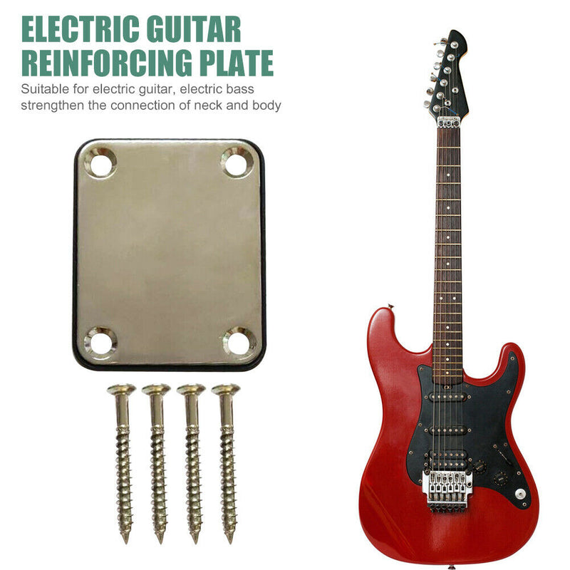 Guitar Neck Plate with Screws for Strat ST Electric Guitar Bass Accessories A
