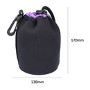 Neoprene Camera Lens Pouch Drawstring Waterproof Shockproof Soft Bag (M) A