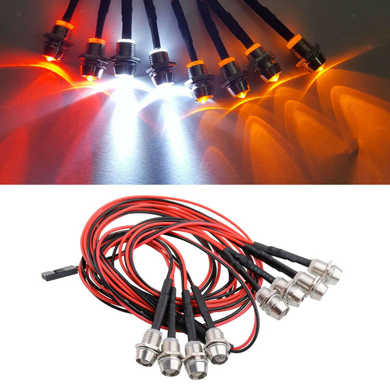 8 LED Headlight Taillight 5mm for 1/5 1/8 1/10 1/12 1/16 RC Car DIY Accessories
