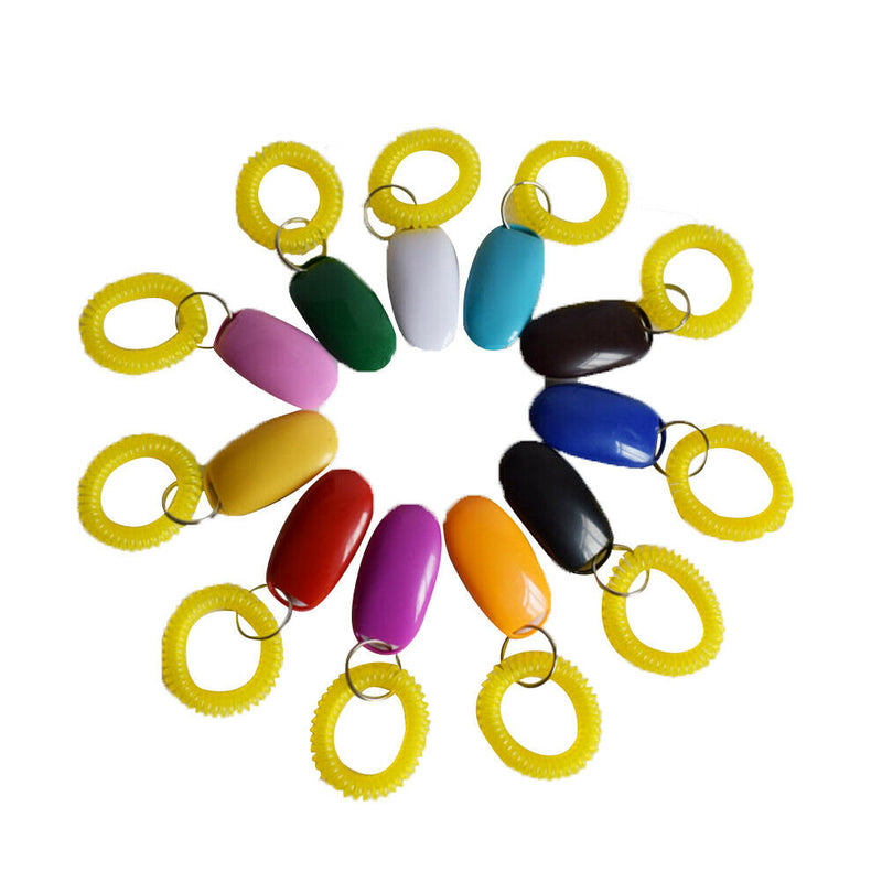 7pcs Pet Dog Training Adjustable Sound Key Chain Clicker Dog Tranining Toys Gift