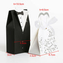 100pcs Wedding Favor Boxes Dress Tuxedo Party Candy Gift Bride Groom Shower ZET