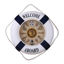35cm Nautical Decor, Seaside Life Ring Buoy, Wall Clock, Home Hanging Blue