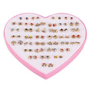 4X(36Pairs Women Girls Crystal Diamante Flower Ear Studs Earrings Jewelry SM1L1)