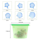 Reusable Silicone Food Storage Kit, 4 BPA Free Food Storage Bags with 6 Sil