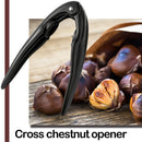 Stainless Steel Chestnut Opener Nuts Sheller Walnut Opening Tools (Black) A