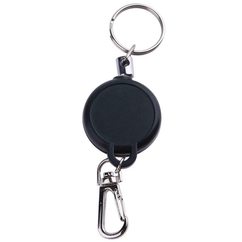 Outdoor Survival EDC Steel Wire Rope Recoil Ring Retractable Pull Key Chain