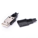 10x USB2.0 Type-A Plug 4-pin Male Adapter Connector jack&Black Plastic Cover JR