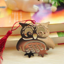 HOT Lovely Exquisite Eagle Owl Creative Metal Bookmark With Ribbon Box Gift