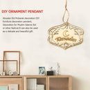 Retro Wood Eid Mubarak Hanging Ornament Muslim Ramadan Pendant Decor B6I7