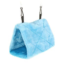 Warm Soft Plush Birds Parrot Hammock Nest Pet Hang Bed Cage House (Blue S