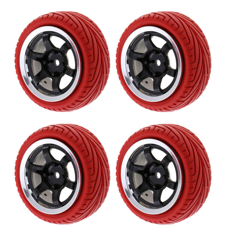 1:10 On Road Racing RC Car Rubber Wheels Tyres Rims HSP HPI 94122/94123 Red
