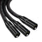 3Pin XLR Male Jack To Dual 2 Male Plug Y Splitter Adaptor Audio Cable Black