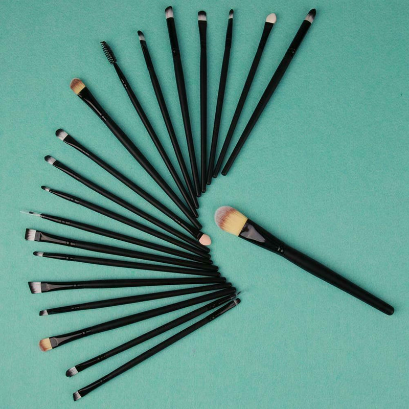 20pcs Make Up Tool Brush Kit Foundaton Eyeshadow Brushes Eyebrow Black A
