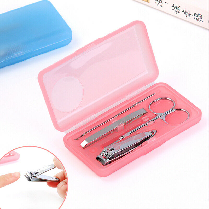 4Pcs/set Stainless Steel Nail Care Clipper Manicure Kit Tools Cleaning R8G8 Y6X8