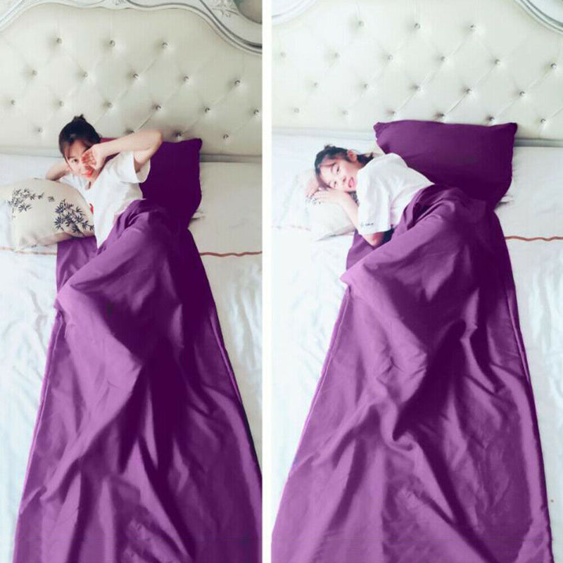 Lightweight Sleeping Bag Outdoor Camping Travel Sleep Sack Pouch (Purple)