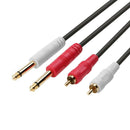 Dual RCA to Dual Mono 6.35mm Male Audio Cable 2RCA to 2 6.5 DVD Mixer (2m)