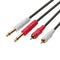 Dual RCA to Dual Mono 6.35mm Male Audio Cable 2RCA to 2 6.5 DVD Mixer (2m)