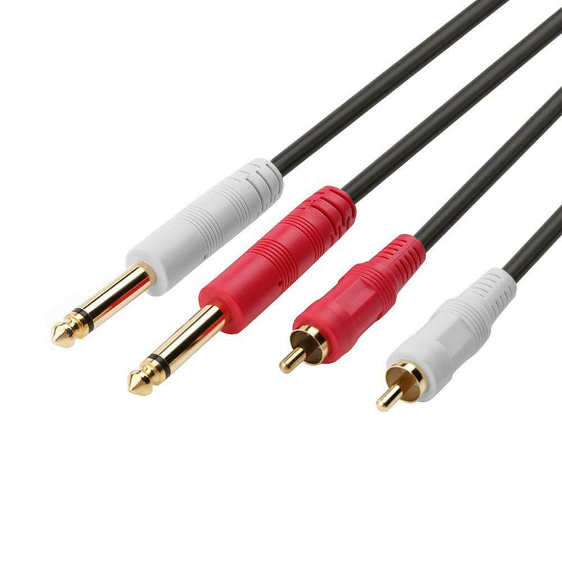 Dual RCA to Dual Mono 6.35mm Male Audio Cable 2RCA to 2 6.5 DVD Mixer (2m)