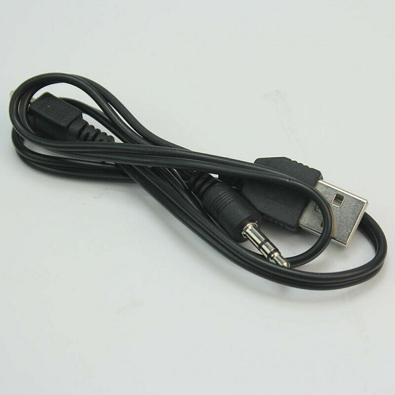 Portable Black Audio Cable Mini 5Pin 5P to USB Male 3.5mm AUX Charging Cord RPN