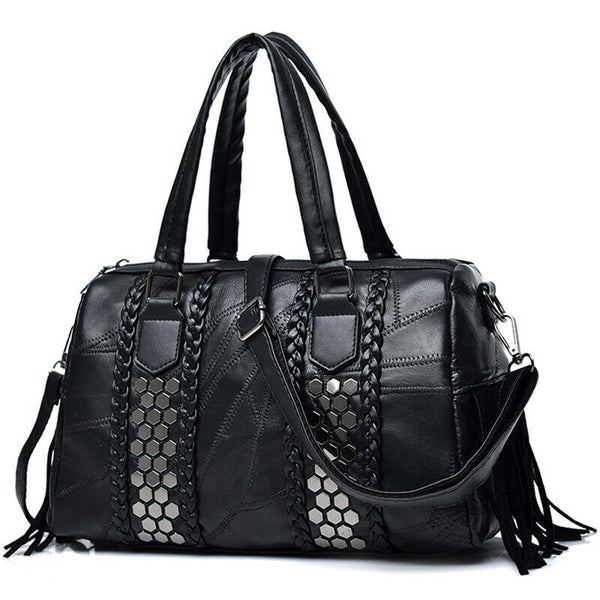 Studded Tassel Handbag Handbag Fashion Ladies Messenger Bag Tote V4O8