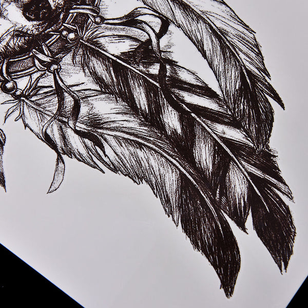Waterproof Wolf Dreamcatcher Temporary Tattoo Large Arm Body Art TattooSticke Gw