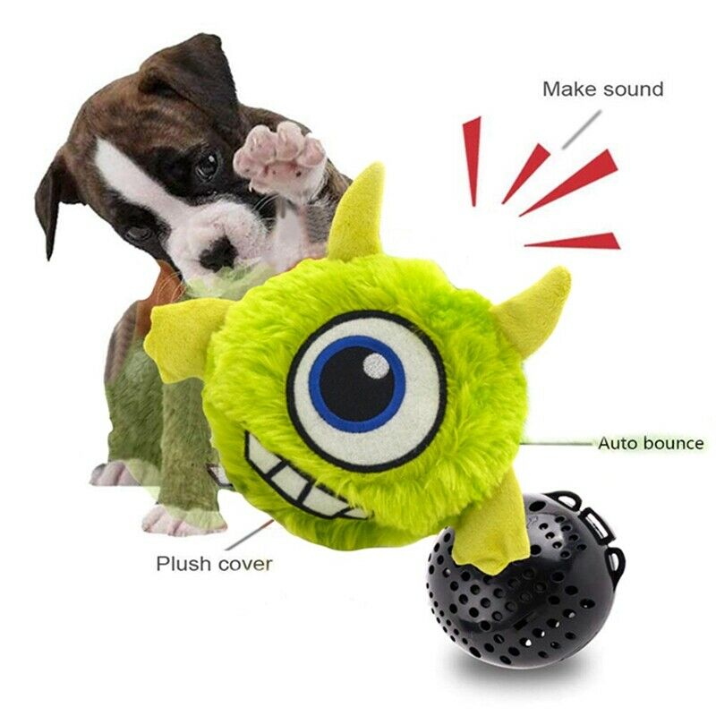 Interactive Dog Toys,Plush Squeaky Giggle Ball,Automatic Electronic Shake D A5D8