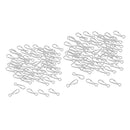 200PC Stainless Clasp Small Hanging Buckles Spring Snap Hook Clip Outdoor Buckle