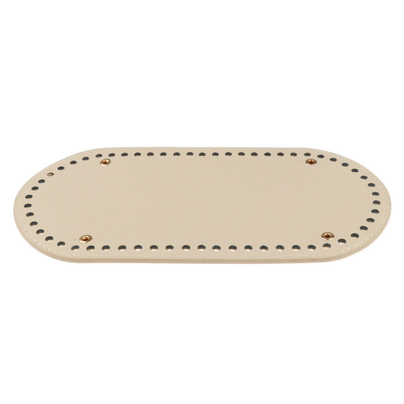 3x Crochet PU Bag Bottom Shaper Cushion Hand-woven Bag Pad Accessory Beige