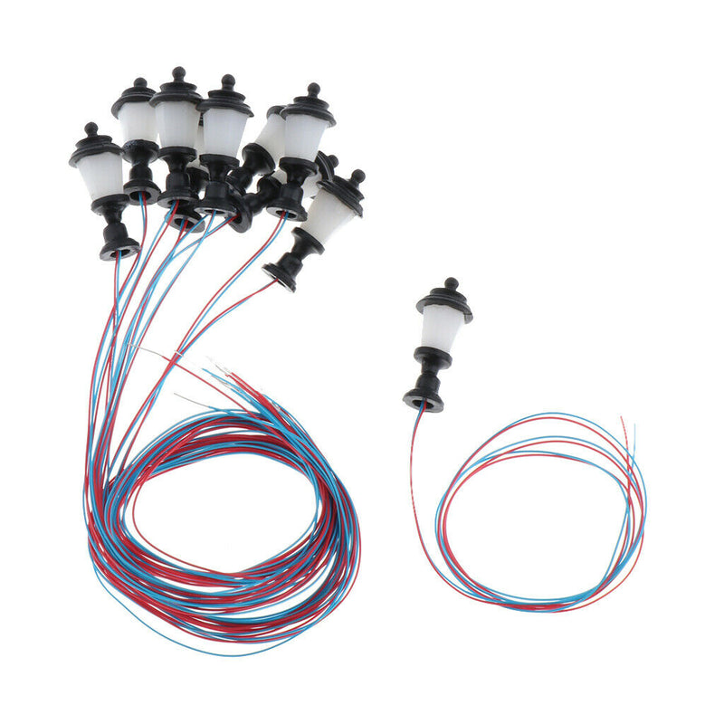 10Pcs 1: 100 Mini DIY Modeling Street Lamps Lamppost LED Lamps Lights Lighting