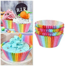 100x Colorful Rainbow Paper Cake Cupcake Muffin Cup Baking Tool O4Z8 Q6W4 J J0Y5