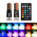 2pcs T10 COB RGB LED 6SMD Car Wedge Side Multicolor Light Bulbs Remote Con JR