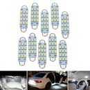 10x 6000K White 44mm 12-SMD Rigid Loop LED Dome Door Interior Light Bulb OZ