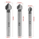 1X(Round Shank 6Pcs/Set 3 Flute Three Edge Chamfer Chamfering End Mill Cutt