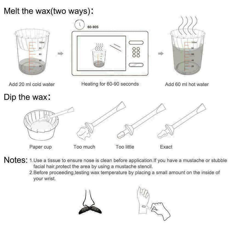 Nose Hair Removal Wax Kit Nasal Ear Hairs Painless Q0Y8 Q7O6 Saf Quick M6K4