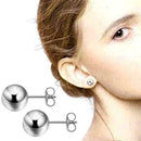 6 pairs Surgical Stainless Steel Round Bead Ball Stud Earrings Set Bead Ear V7U8