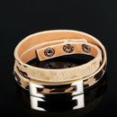 Woman Leather Wrap Bracelets Casual Leopard Color Double Layer Leather Wome T1K1