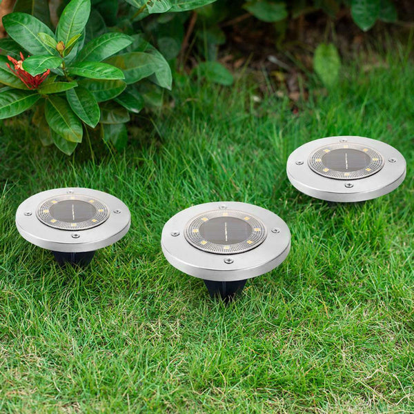 4pcs 8LED Solar Lawn Buried Lamp Waterproof Yard Ground Light (Cold White) A#S