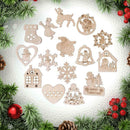 15pcs Lovely Christmas Hollowed-out Hanging Ornament Home Scene Props Decor A