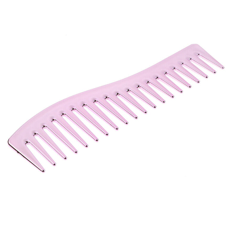 Electroplating Hairdressing Comb Hair Brush Large Wide Tooth Combs (Pink) A