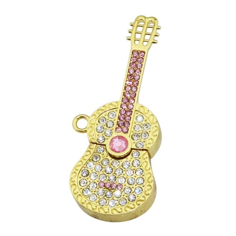 Usb Flash Drive Color Diamond Metal Full Pen Drive U Disk Crystal Guitar Dr