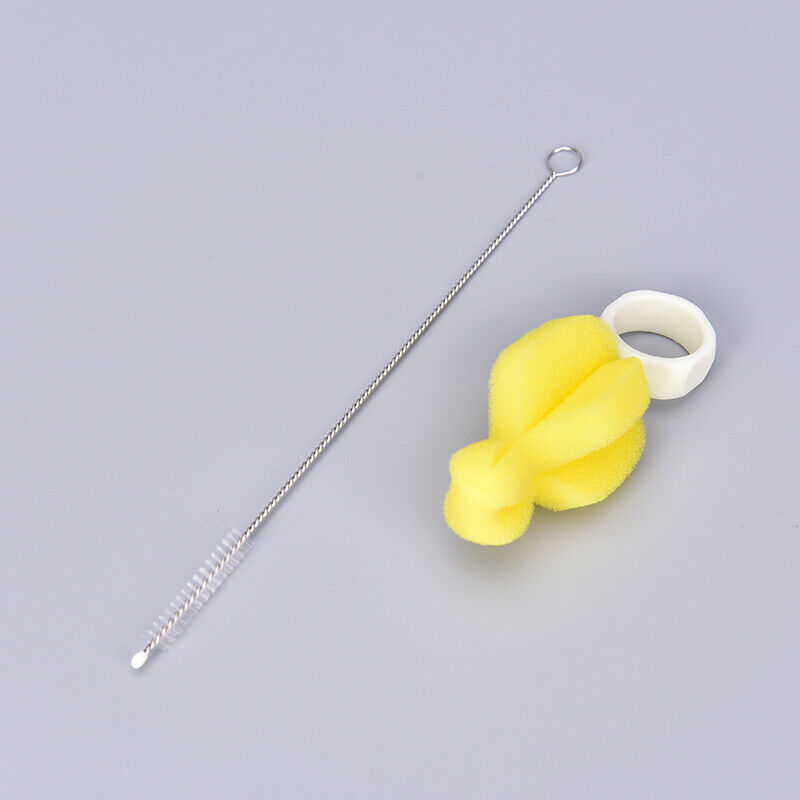 3Pcs Baby Bottle Sponge Brush Cup Glass Washing Cleaning Kitchen Cleaner To Gw