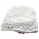 Baby Flower Crochet Beanie Handmade Hat Winter Knit Cap (White)