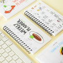 Cartoon Weekly Plan Schedule Spiral Coil Books Diary Notebook Transparen VXO