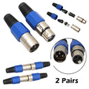 2/5/10Pairs XLR 3Pin Female MIC Jack Plug Audio Microphone Cable Connector