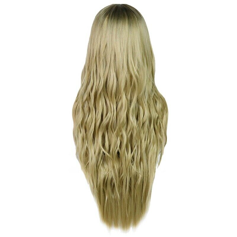 Beauty Synthetic Long Wavy Wig For Woman Wig Brown Black Heat Resistant Fib B6Y5